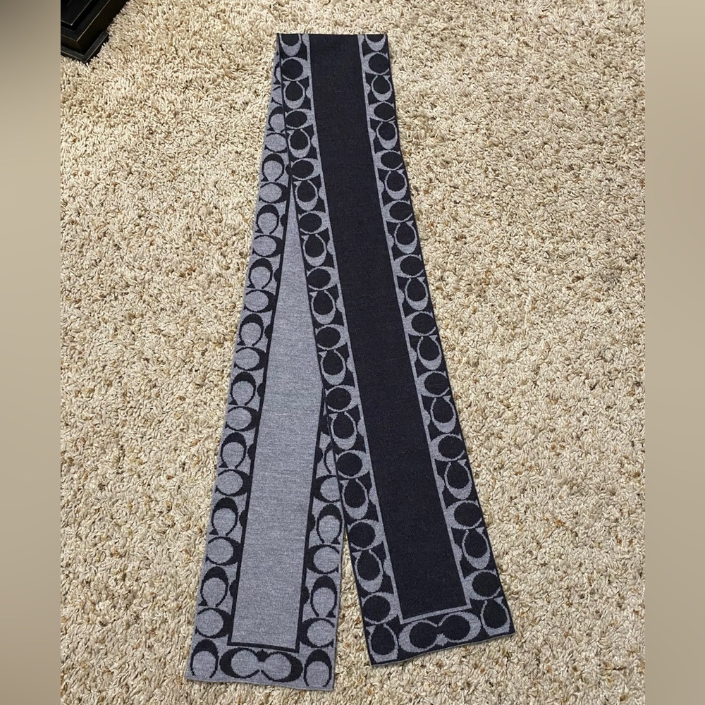 Coach Scarf in Black and Gray